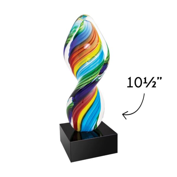 Rainbow Twirl Art Glass - Image 2