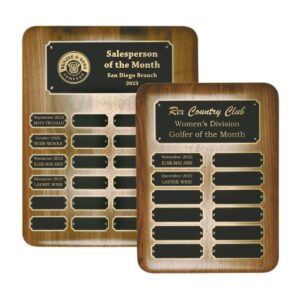 Elliptical Solid Walnut Perpetual Plaque