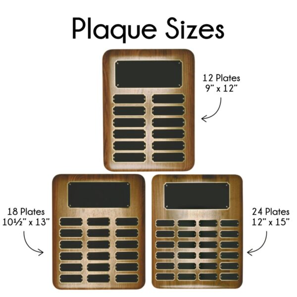 Elliptical Solid Walnut Perpetual Plaque - Image 2