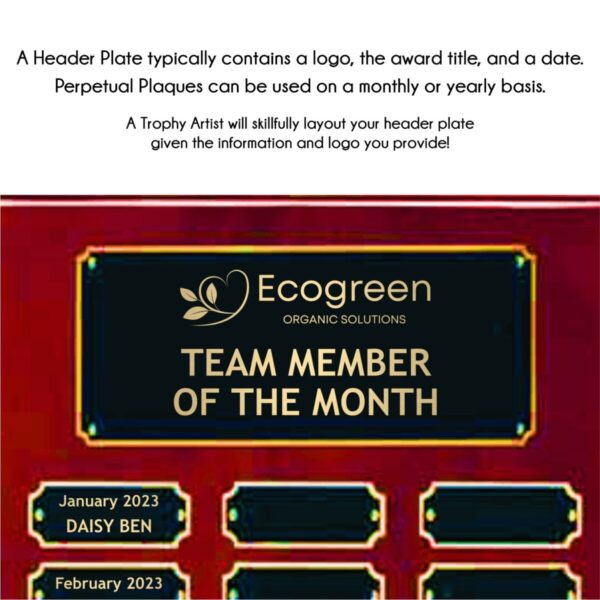 Rosewood Piano Finish Perpetual Plaque - Image 4