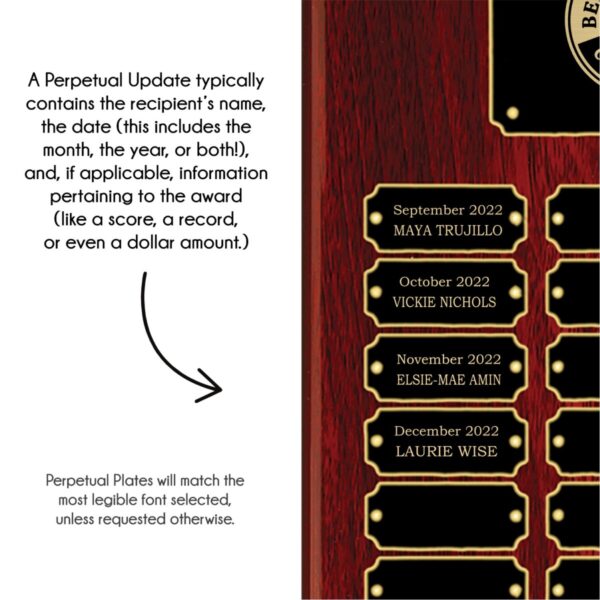 Rosewood Piano Finish Perpetual Plaque - Image 5