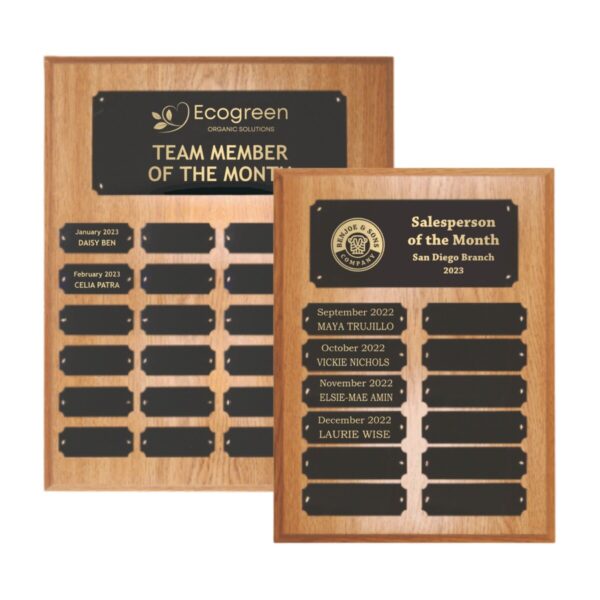 Oak Finish Perpetual Plaque