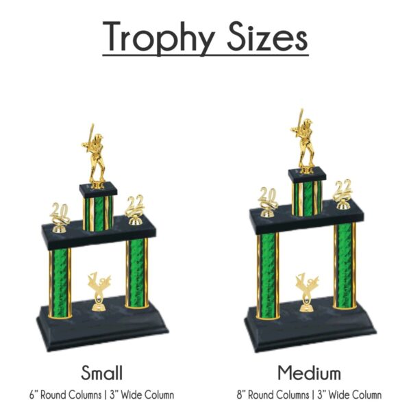Custom Insert Figure Two-Tier Wide Column Trophy - Image 2