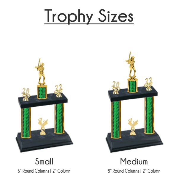 Custom Insert Figure Two-Tier Round Column Trophy - Image 2