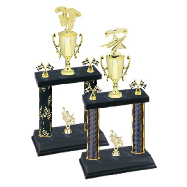 Pinewood Derby Two-Tier Trophy