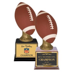 Colored Football Style Fantasy Football League Perpetual Trophy