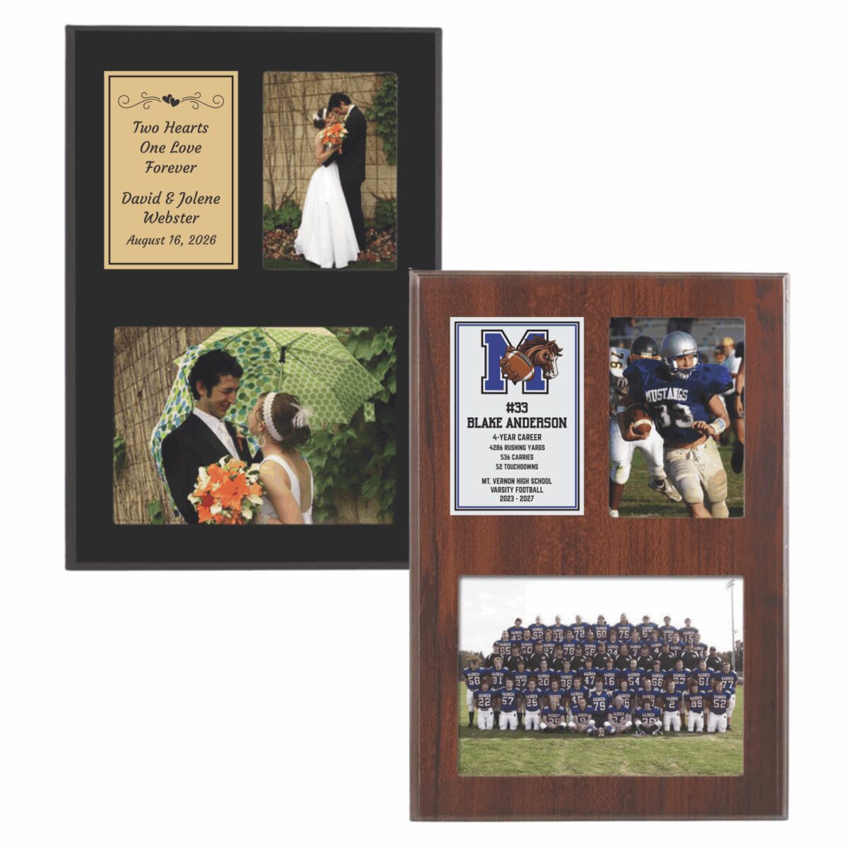 9x13 Plaque with Double Photo Insert