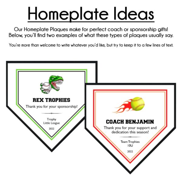 Home Plate Plaque with NO Logo - Image 2