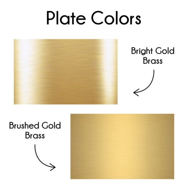 Diamond-Engraved Solid Gold Brass Plates - Image 2
