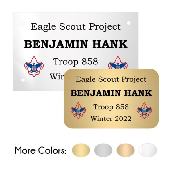 Eagle Scout Project Plate - Color Double Logo Style