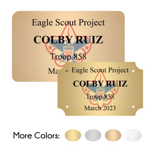 Eagle Scout Project Plate - Color Shadow Logo Style