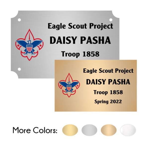 Eagle Scout Project Plate - Color Side Logo Style