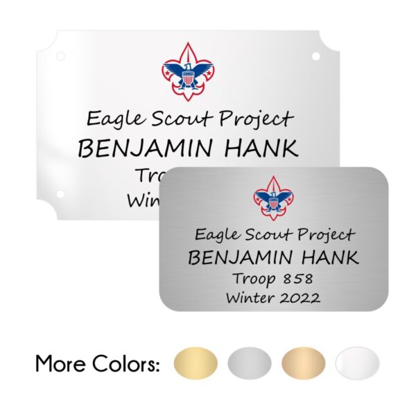 Eagle Scout Project Plate - Color Top Logo Style