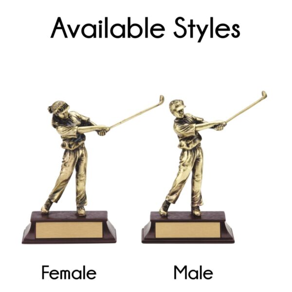 Gold Golfer Resin Award - Image 3