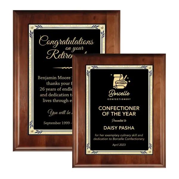 Heritage Classic Solid Walnut Plaque — Rex Trophies