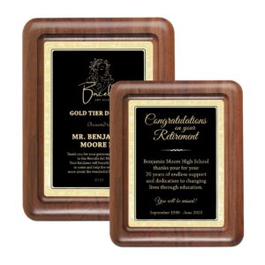 Heritage Rounded Solid Walnut Plaque
