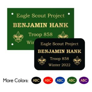Eagle Scout Project Plate - Laser-Engraved Double Logo Style