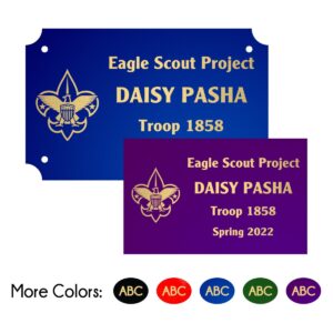 Eagle Scout Project Plate - Laser-Engraved Side Logo Style