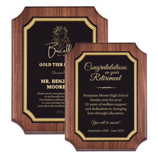 Notched Solid Walnut Plaque