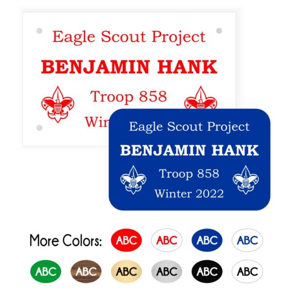 Eagle Scout Project Plate - Plastic Double Logo Style
