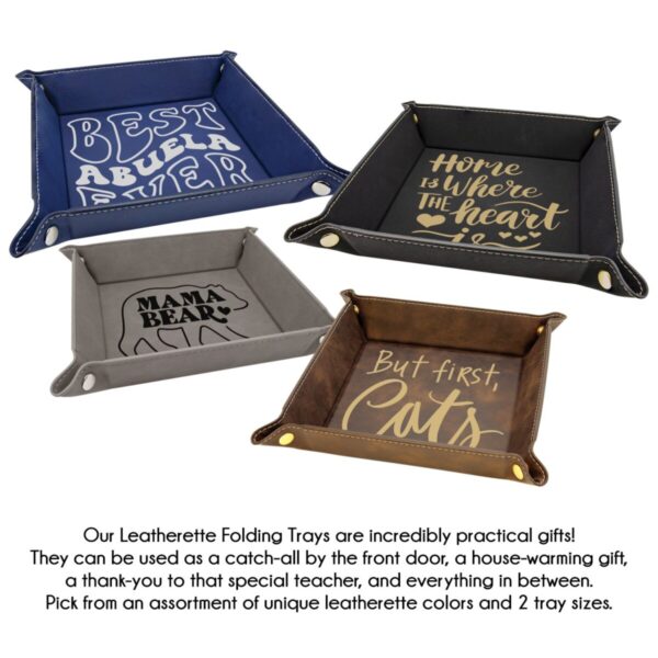 Leatherette Folding Trays - Image 2