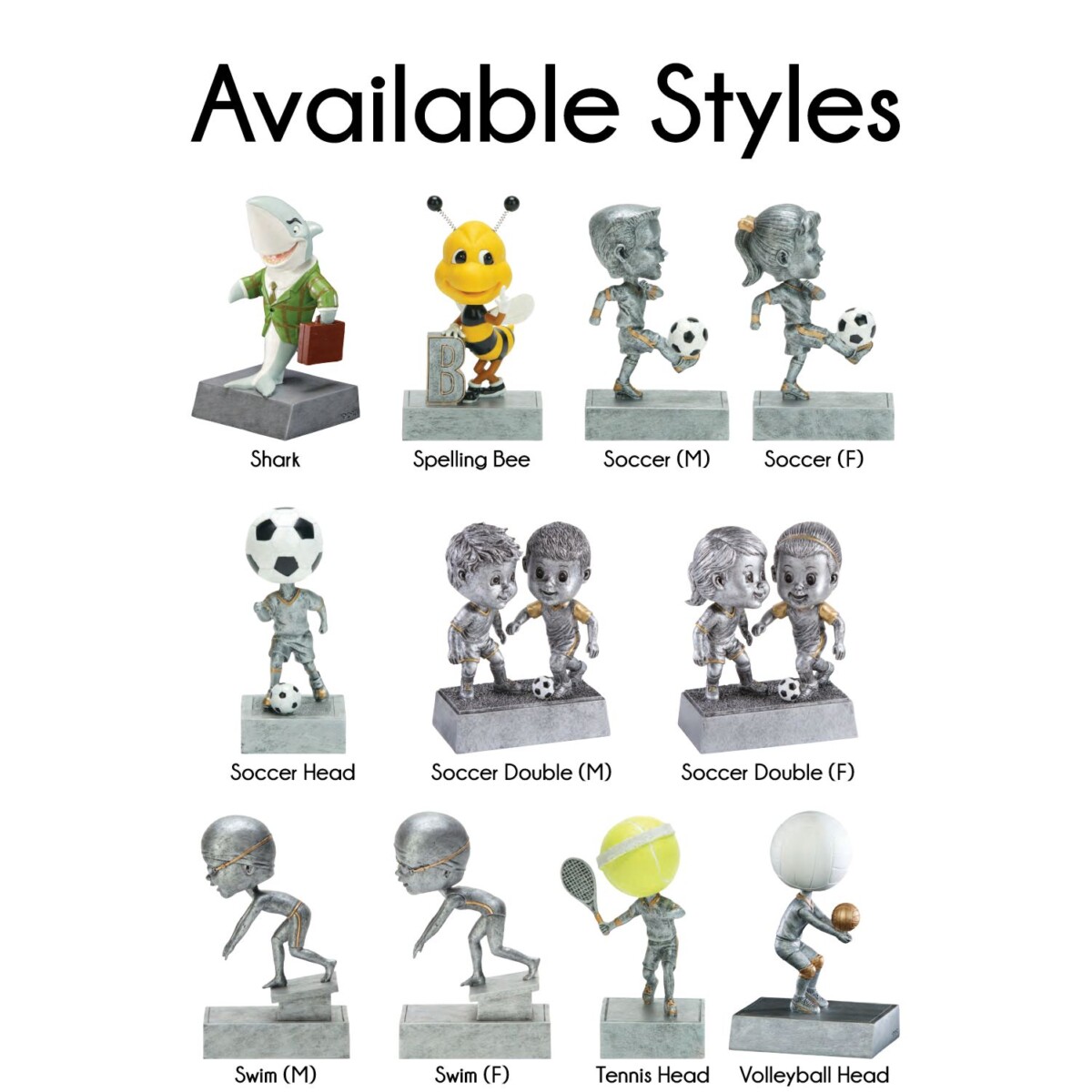 thumbnail image 2 of Resin 5.5" Shark Bobblehead Trophy Award – Engraved, Novelty Gift By PDU (MPN 52620) 2 of 6
