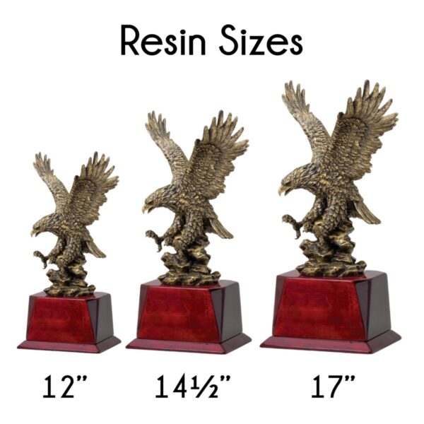 Gold Eagle on Rosewood Base Resin Award - Image 2