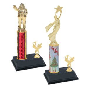 Christmas Figure on Column with Trim Trophy