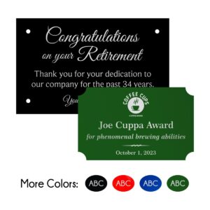 Laser-Engraved Aluminum Plates