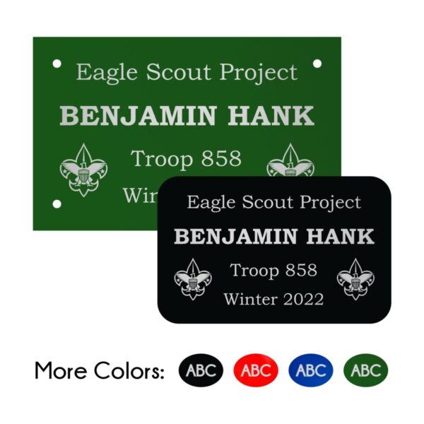 Eagle Scout Project Plate - Aluminum Double Logo Style