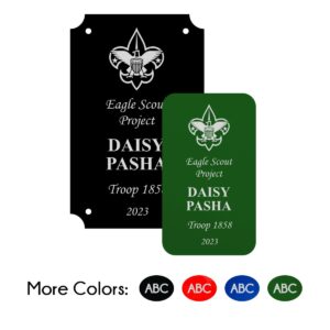 Eagle Scout Project Plate - Aluminum Portrait Style