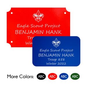 Eagle Scout Project Plate - Aluminum Top Logo Style