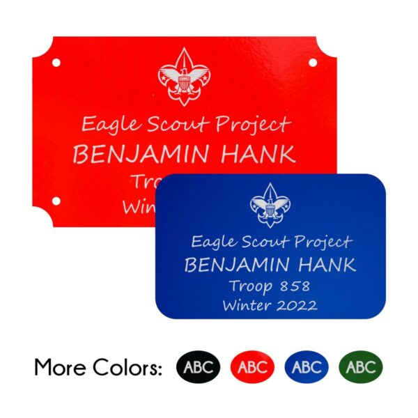 Eagle Scout Project Plate - Aluminum Top Logo Style