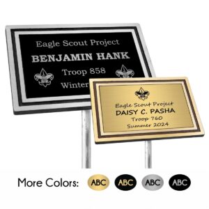 Cast Aluminum Eagle Scout Project Plaque with 24" Aluminum Rod