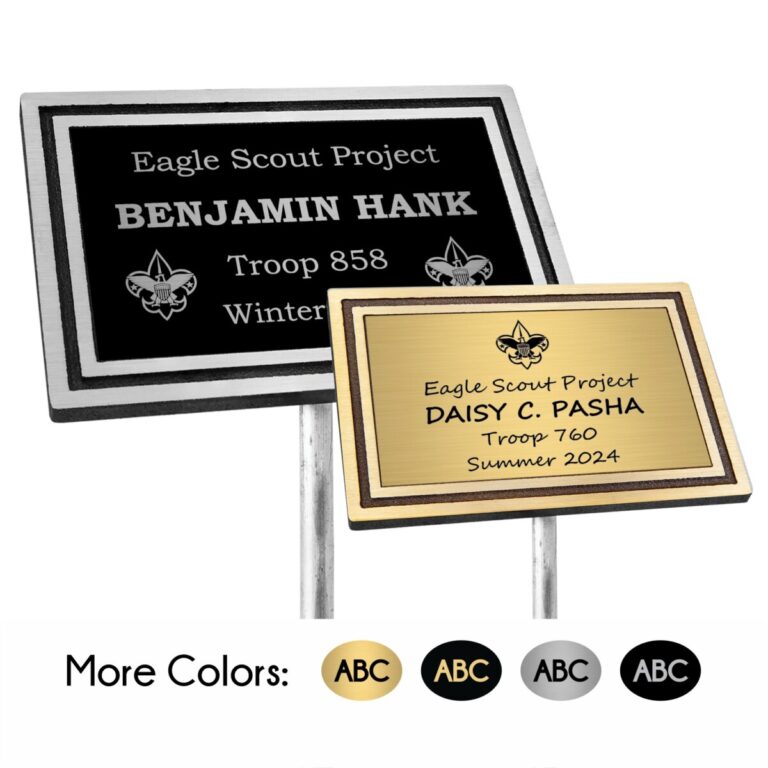 Cast Aluminum Eagle Scout Project Plaque with 24