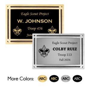 Cast Aluminum Eagle Scout Project Plaque with Mounting Screws