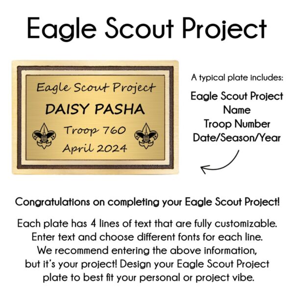 Cast Aluminum Eagle Scout Project Plaque with 24" Aluminum Rod - Image 2