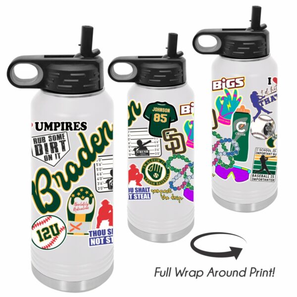 Crush 40 oz Insulated Water Bottle - Full Color Print - Image 2