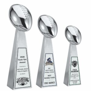 End Zone Silver Football Trophy