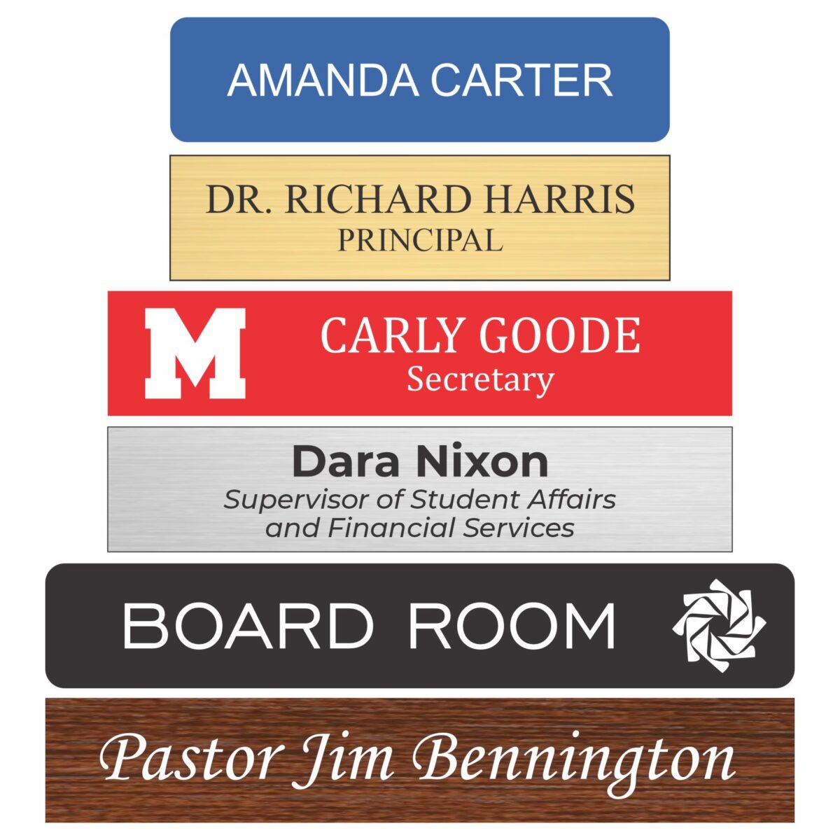 Engraved Plastic Name Plates